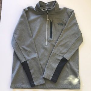 North face zip gray pullover size L